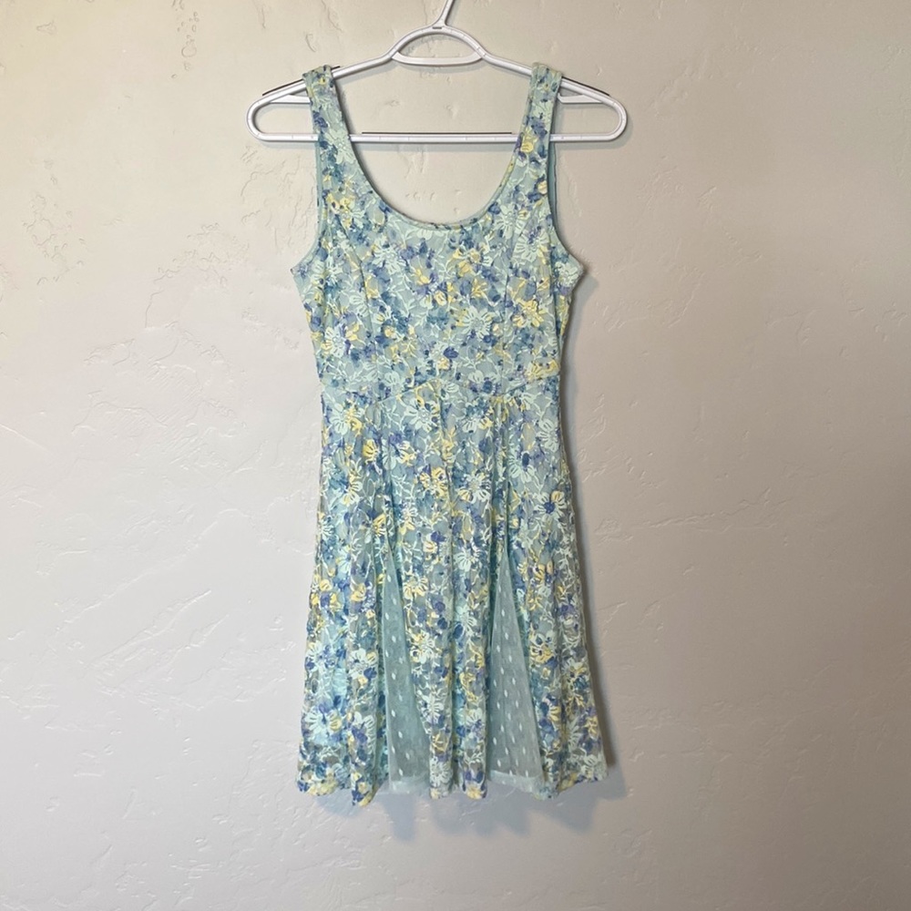 Extra Small Disney Cinderella formal dress with blue and yellow mesh/lace